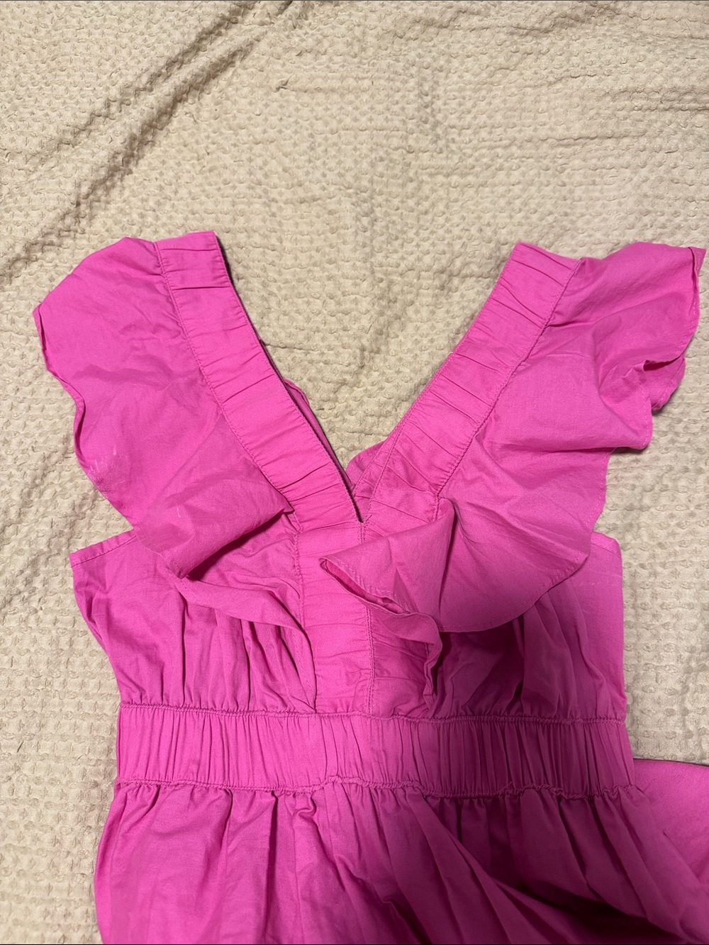 ' Bright Pink Ruffle Tiered Dress